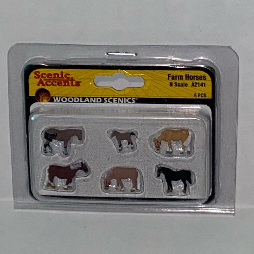 Woodland Scenics Farm Horses 6 Piece Set N Scale A2141